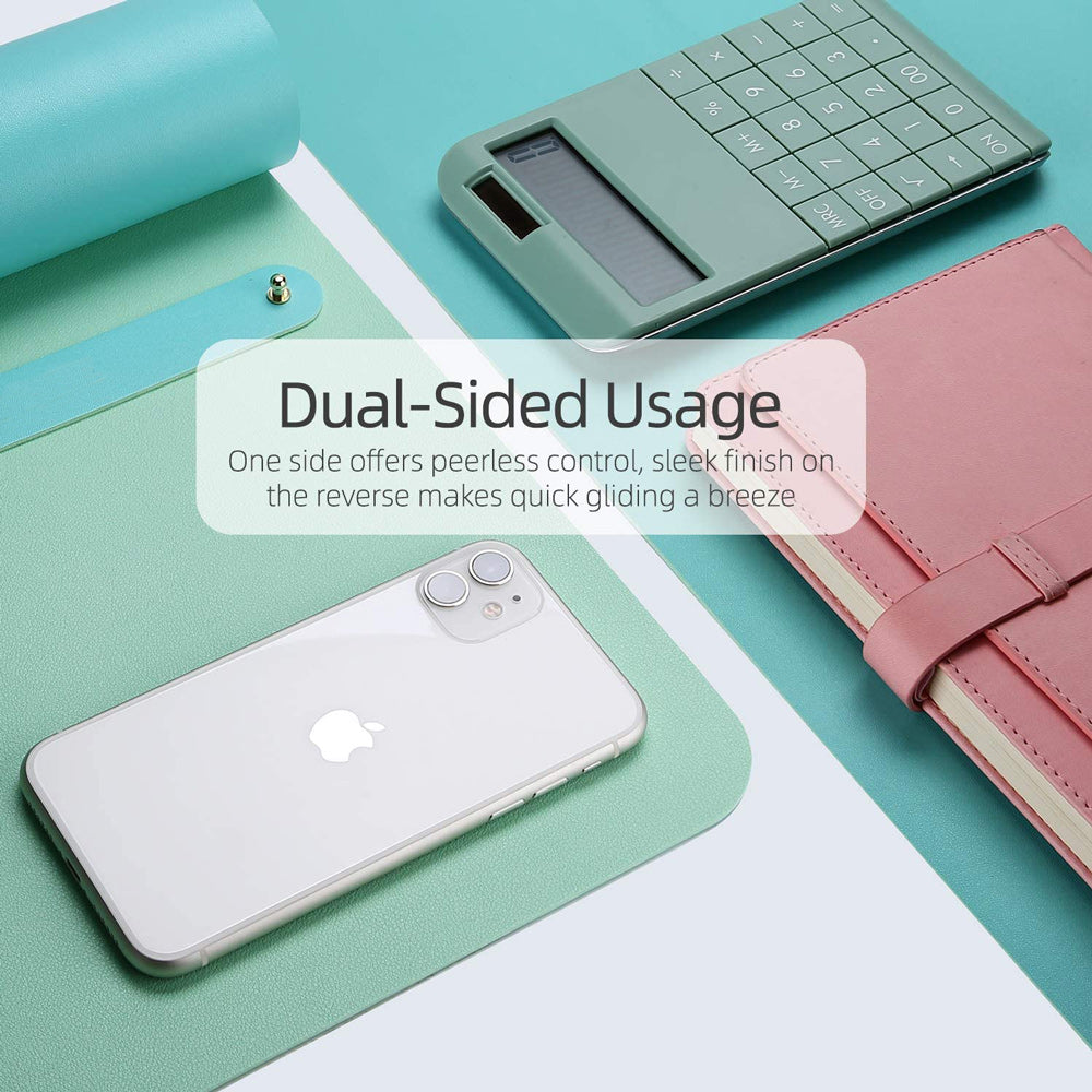 Green 90cm*45cm Dual UseOffice Desk Pad Waterproof PU Leather Computer Mouse Pad 4