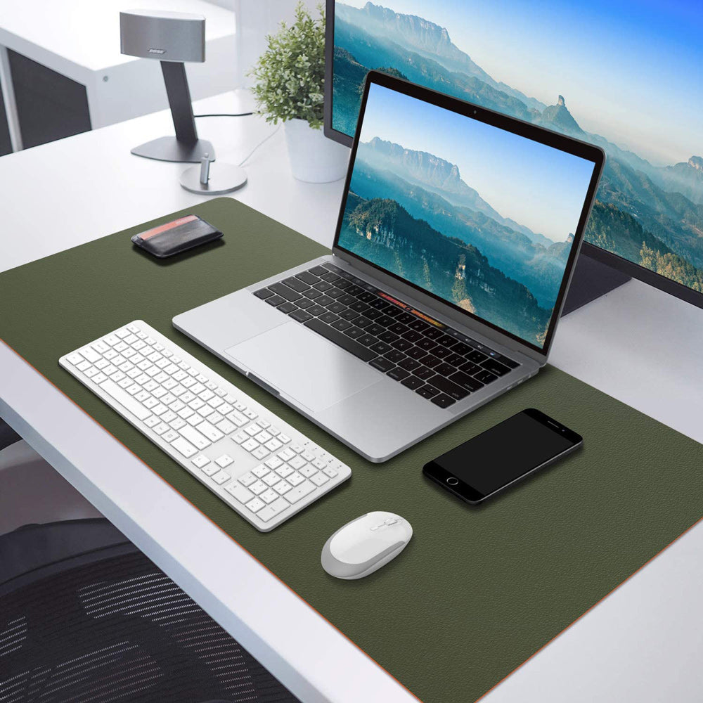 Orange 120cm*60cm Dual Side Office Desk Pad Waterproof PU Leather Computer Mouse Pad 8