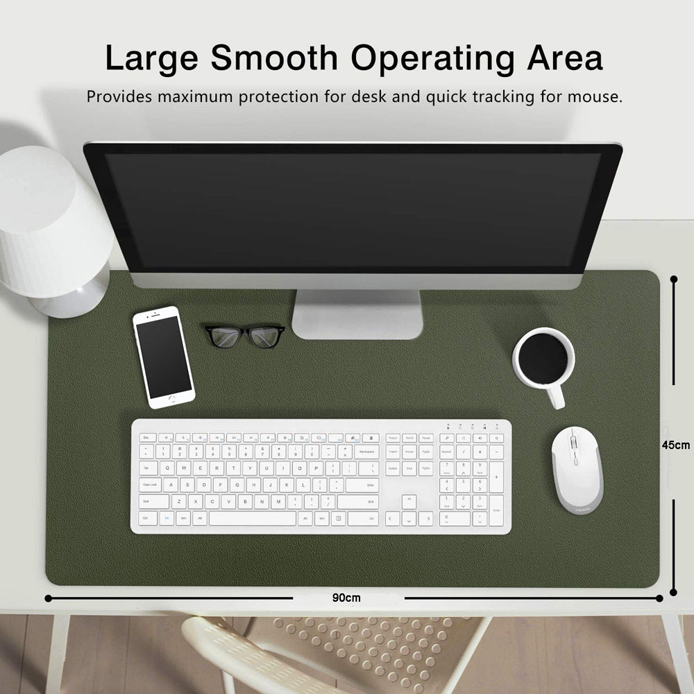 Orange 90cm*45cm Dual Side Office Desk Pad Waterproof PU Leather Computer Mouse Pad 4