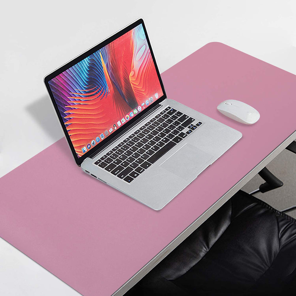 Pink 90cm*45cm Dual Side Office Desk Pad Waterproof PU Leather Computer Mouse Pad 5