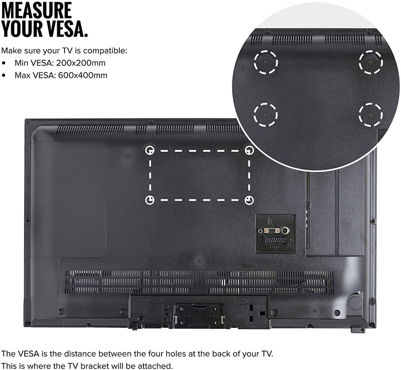 32-70 Inch Fixed TV Wall Mount Bracket TV Bracket Wall Mount up to 75KG 5