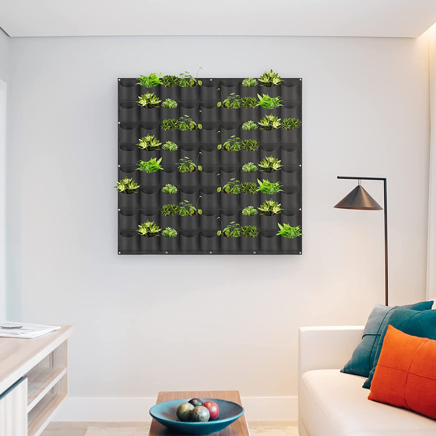72 Pockets Wall Hanging Planter Planting Grow Bag Vertical Garden Vegetable Flower Black 7