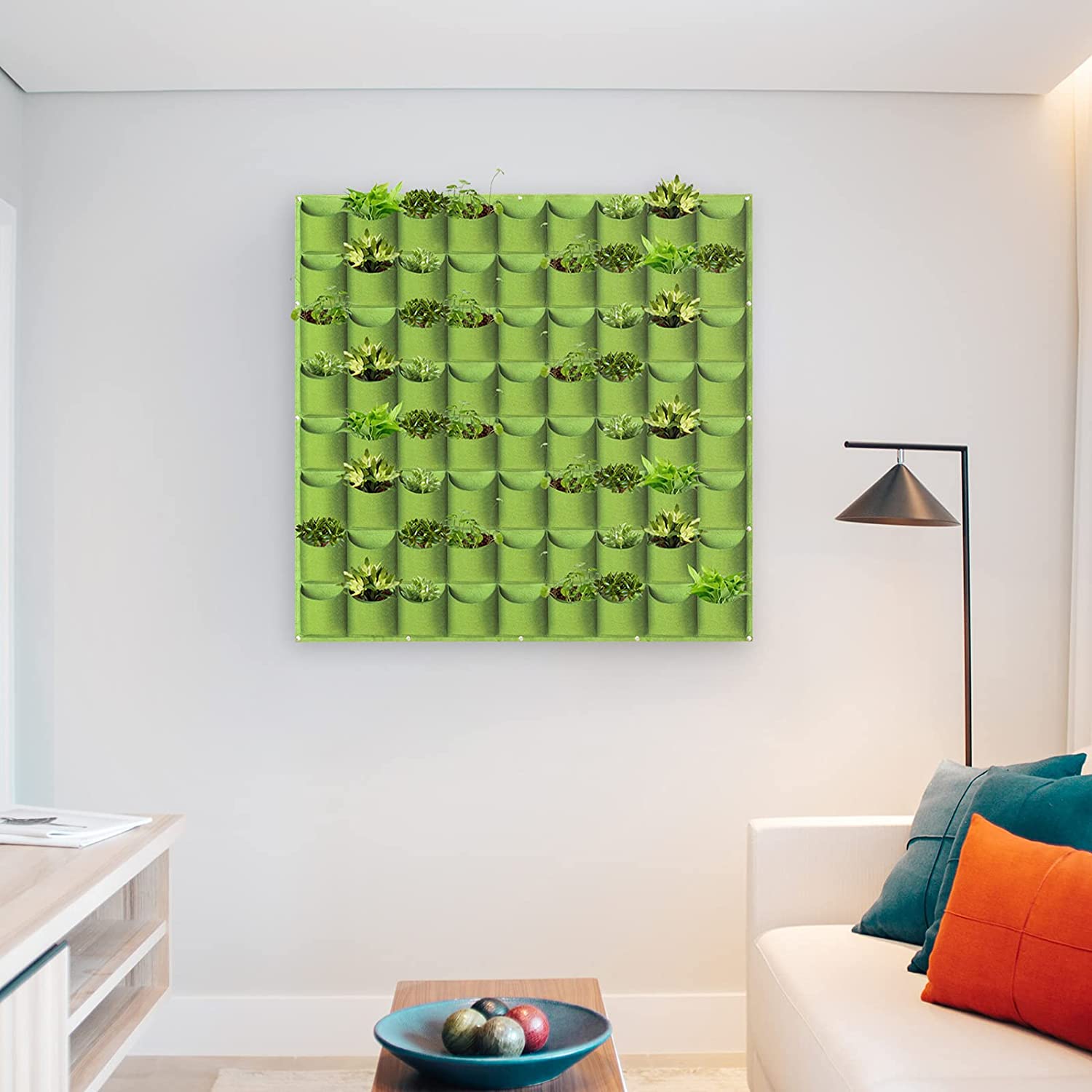 72 Pockets Wall Hanging Planter Planting Grow Bag Vertical Garden Vegetable Flower Green 7