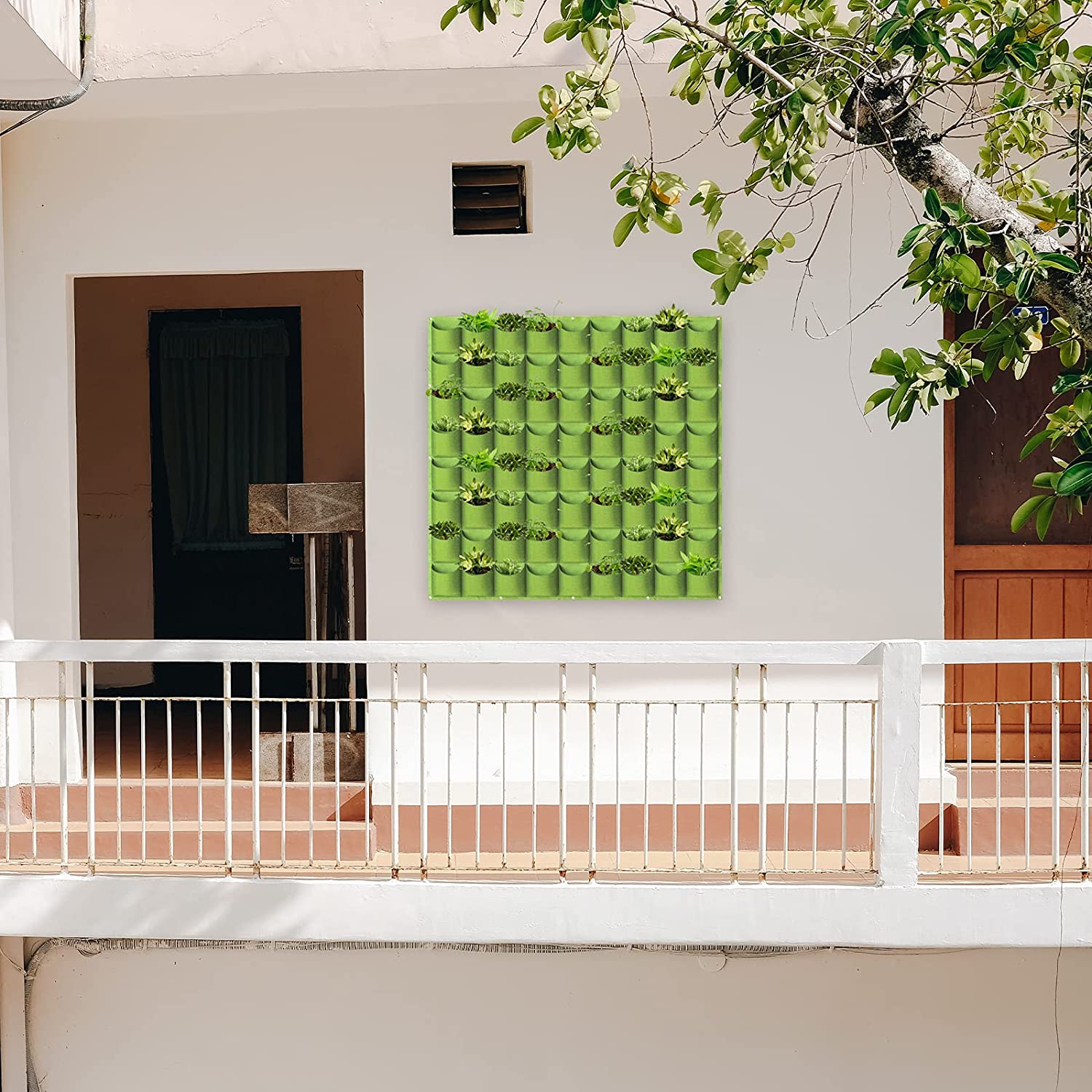 72 Pockets Wall Hanging Planter Planting Grow Bag Vertical Garden Vegetable Flower Green 9