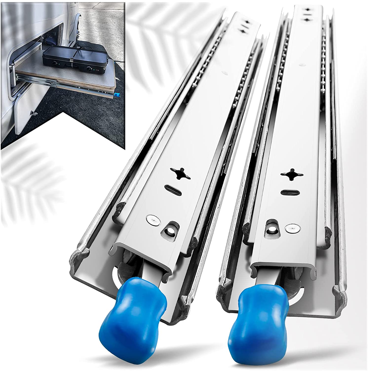 28in Pair 150KG Heavy Duty Drawer Slides Rails Runners Locking Ball Bearing 6