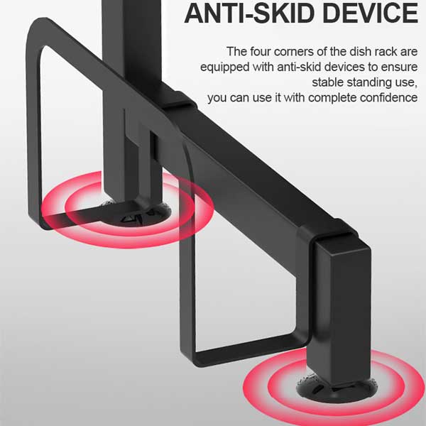 65cm 3 tier Over Single Sink Dish Drying Rack Drainer Kitchen Cutlery Holder Storage Organizer 3