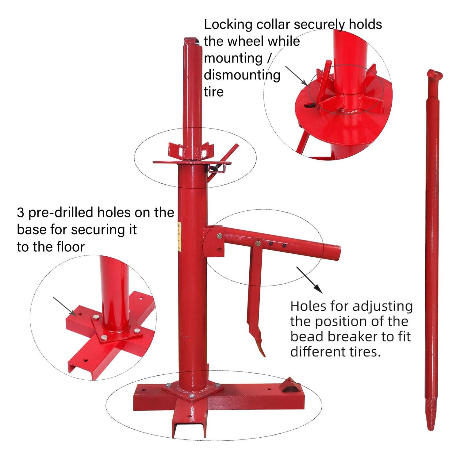 Manual Portable Hand Tyre Changer Bead Breaker Tool Mounting Home Shop Auto 5