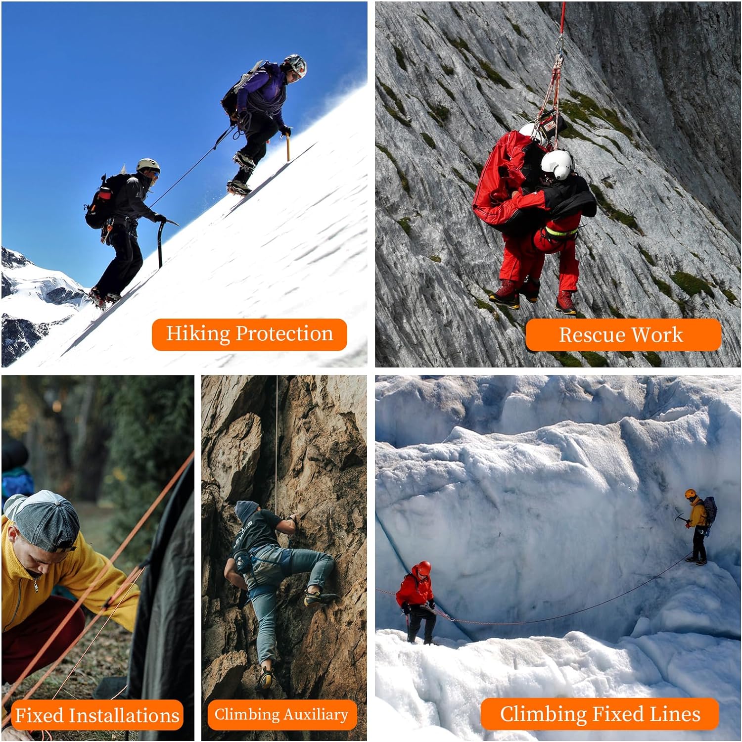 16mm 20m Safety Climbing Rope Nylon Rock Static Outdoor Boat Anchor Marine Rope Dock Lines Rope 5