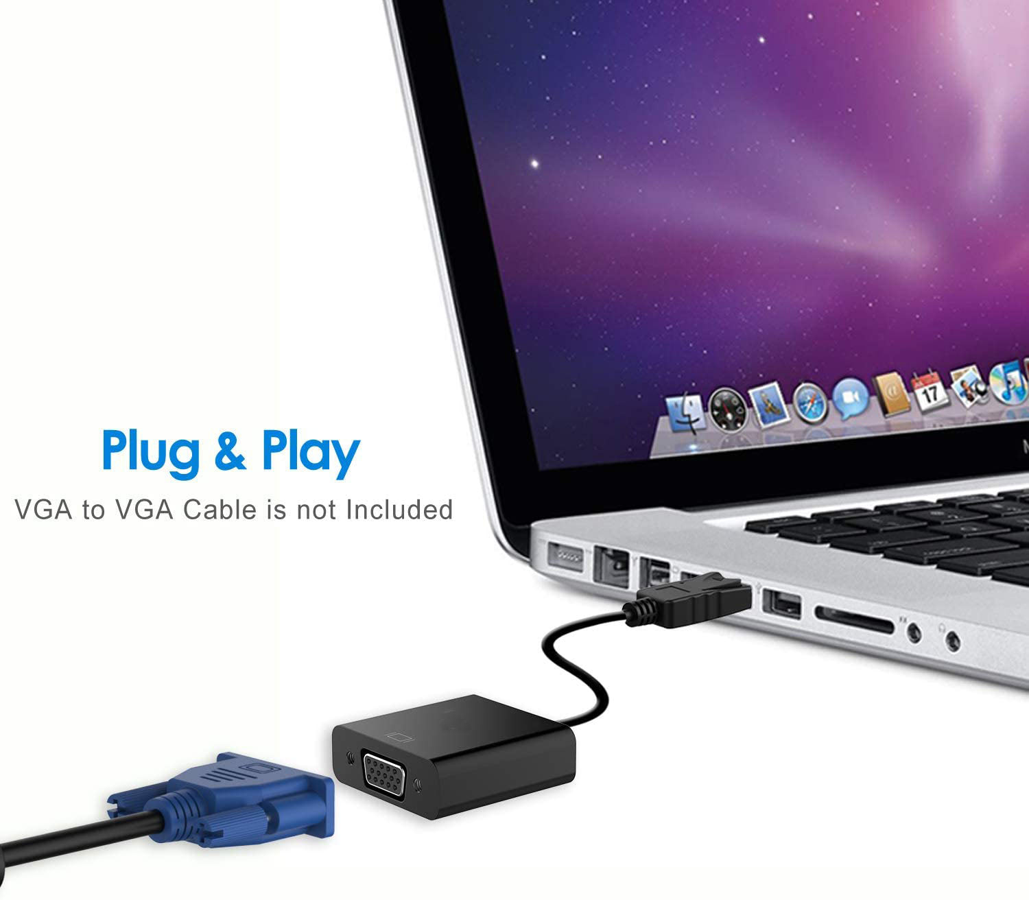 DisplayPort Male to VGA Female Gold-Plated DP Display Port to VGA Adapter 4