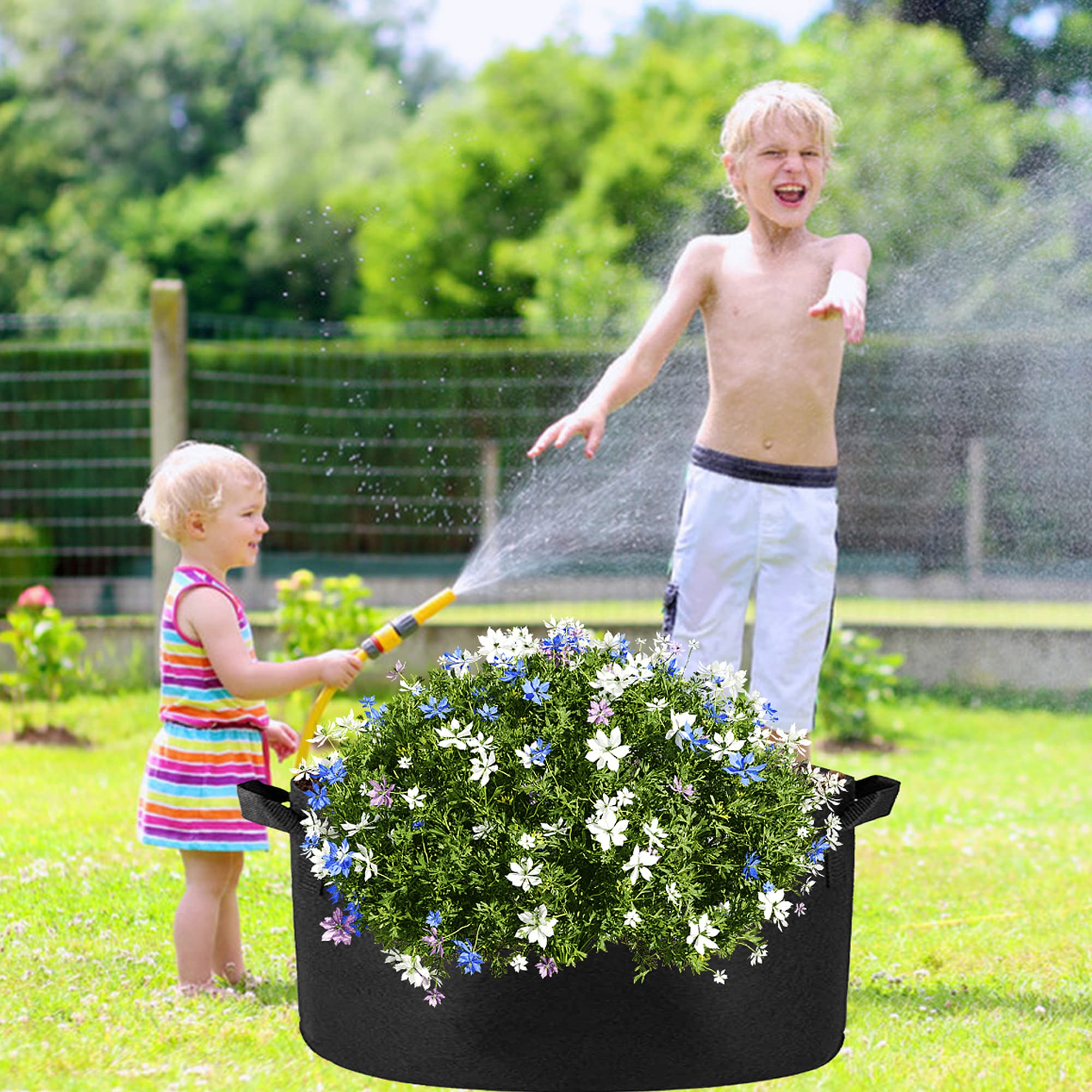 1 Pack 100 Gallon 100cm 50cm Grow Bag Heavy Duty Thickened Plant Pots with Handles for Farming Gardening Tree 6