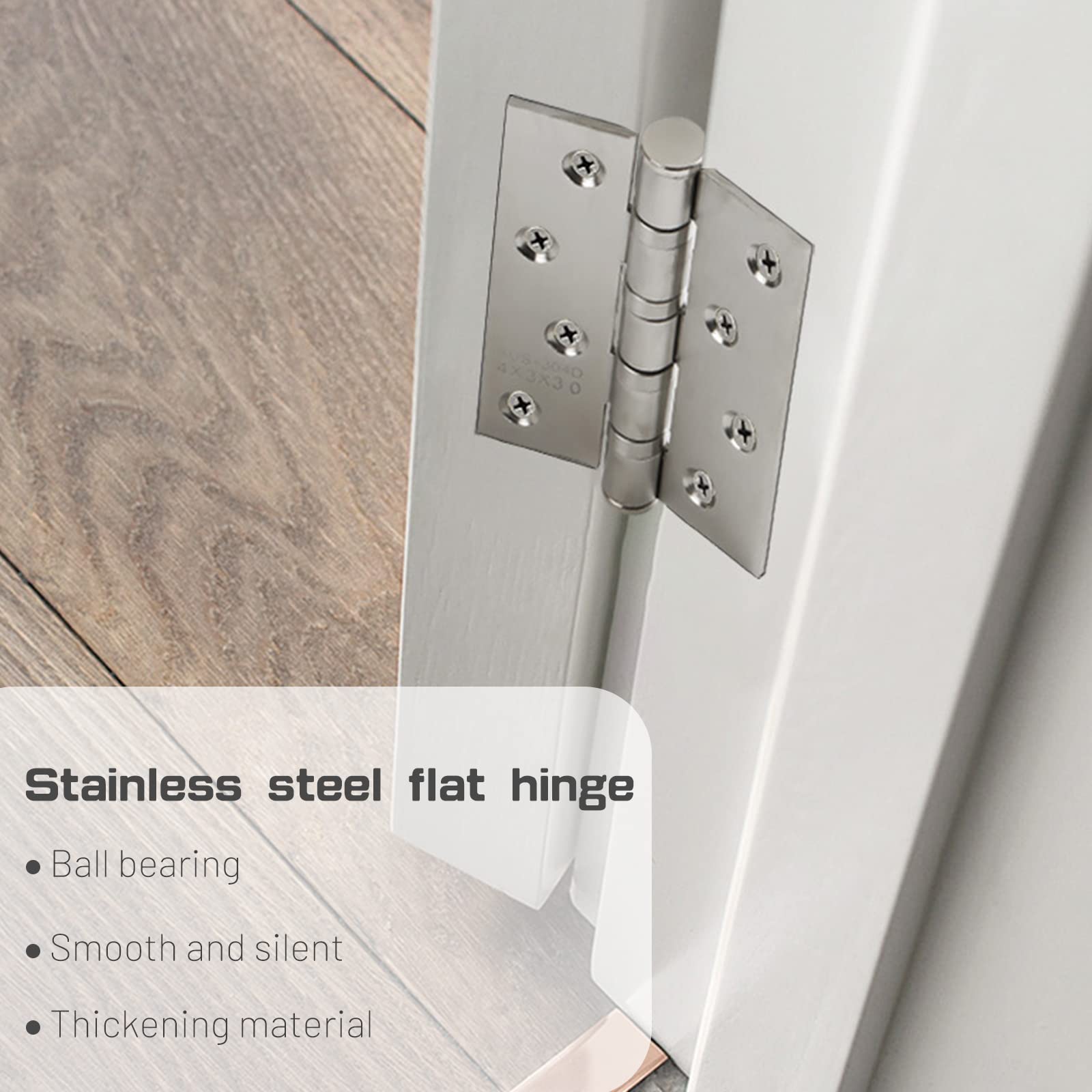 304 Flat Pin Hinge Spring 2Pack 100mm Folding Butt Door Cabinet Hinges Folding Furniture Hardware 3
