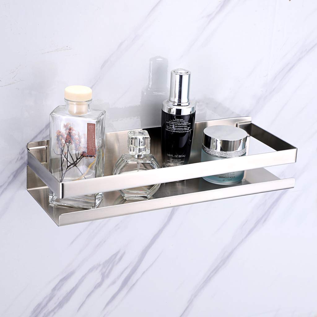 Brushed Bathroom Shower Shelf Kitchen Rack Storage Shelves Shampoo Holder Organizer 3
