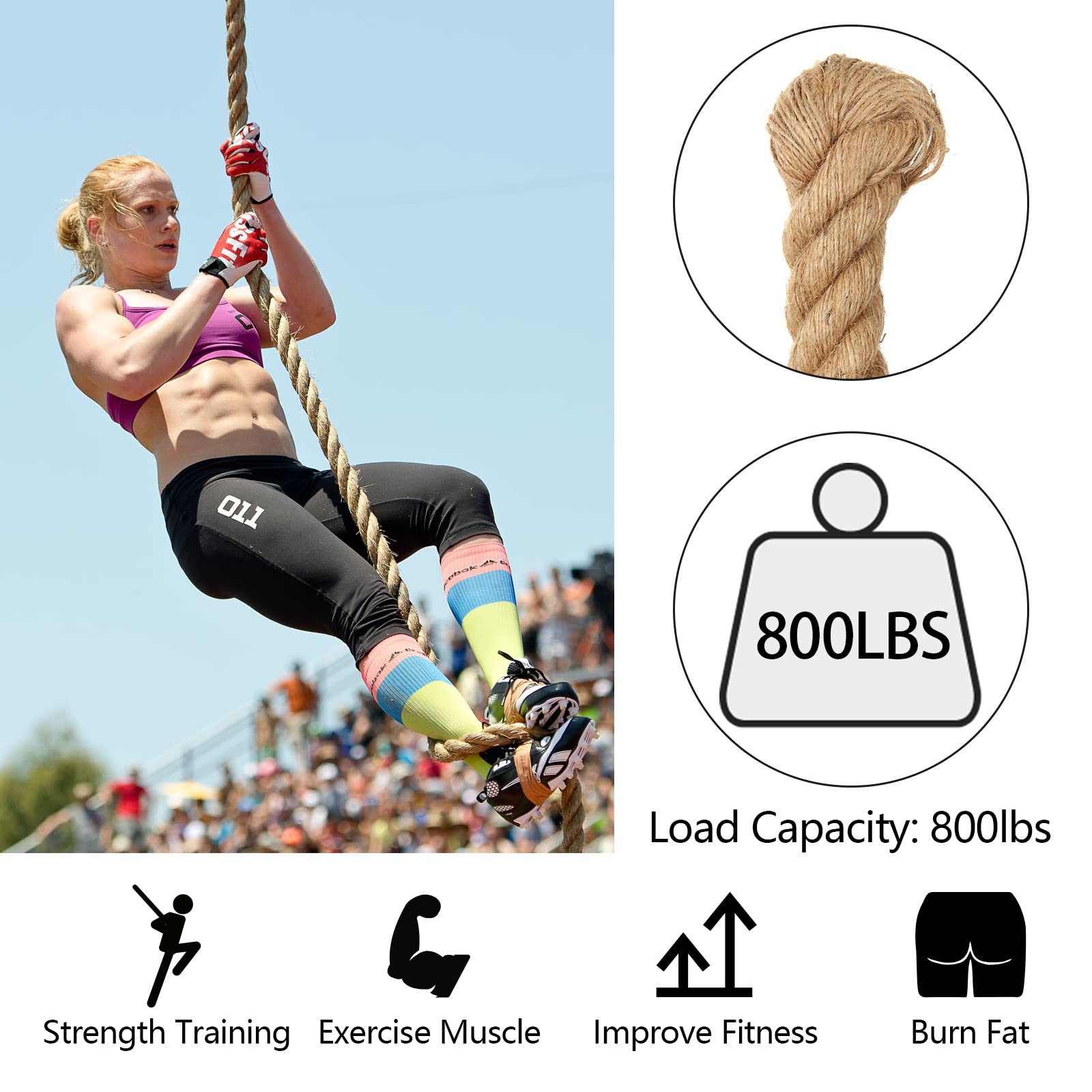 2m Sisal 40mm Rope Natural Twine Cord Thick Jute Hemp Manila  Crafting Home Decor 3