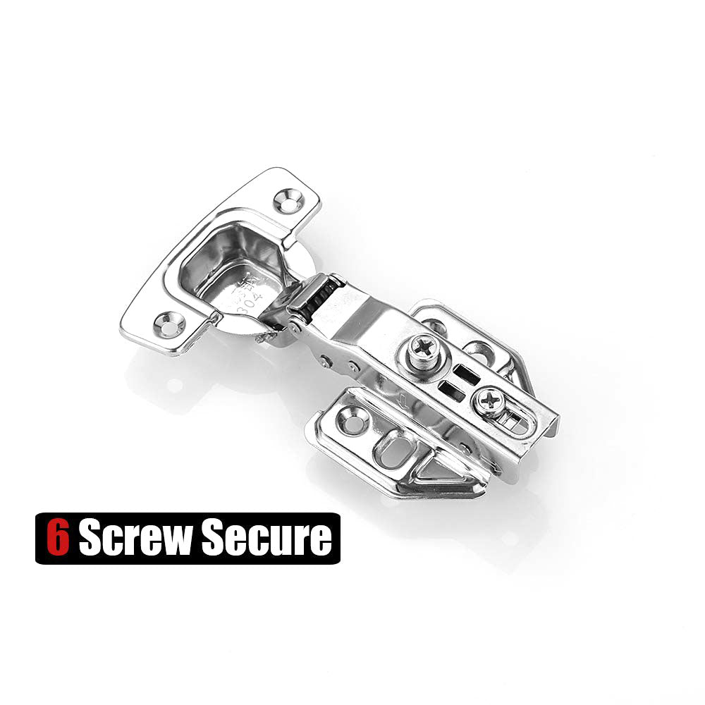 8 Pack 304 Stainless Steel Cabinet Hinges 100 Degree Soft Closing half Overlay Door Hinge Nickel Plated Finish 5