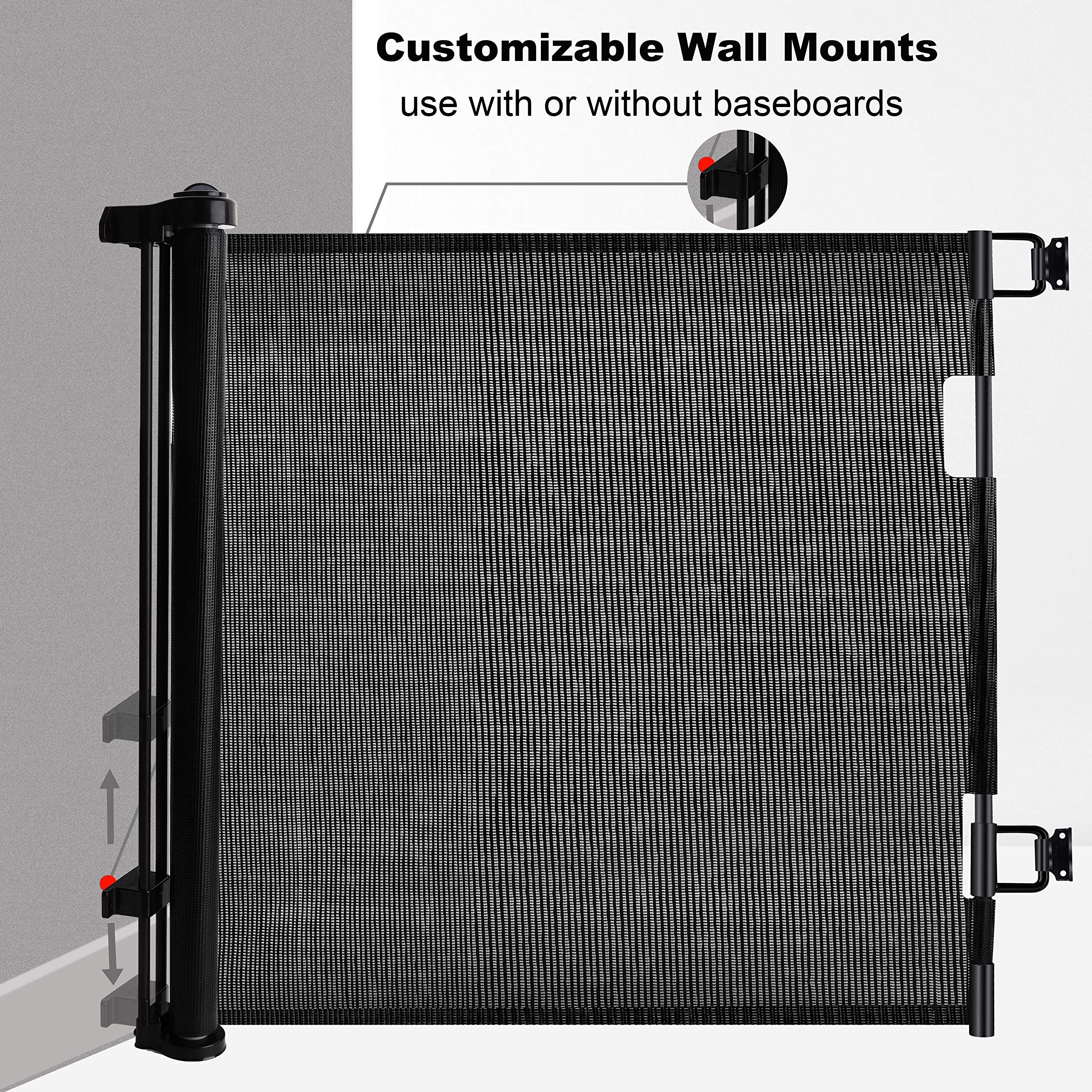 Retractable 1.5M Doorways Hallways Stairs Baby Gate Dog Pet Gate Indoor Outdoor Safety Gates 4