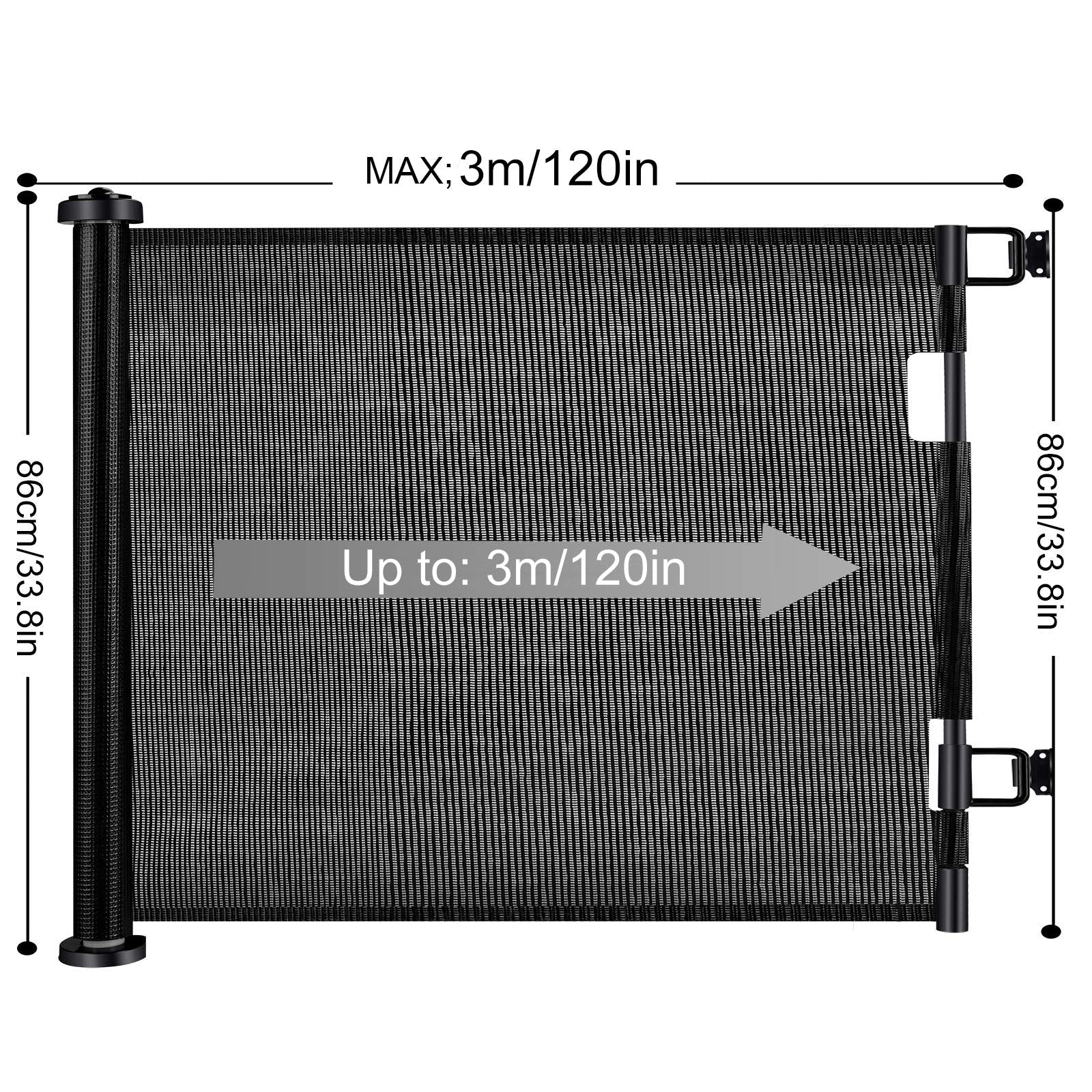 Retractable 3M Doorways Hallways Stairs Baby Gate Dog Pet Gate Indoor Outdoor Safety Gates 4