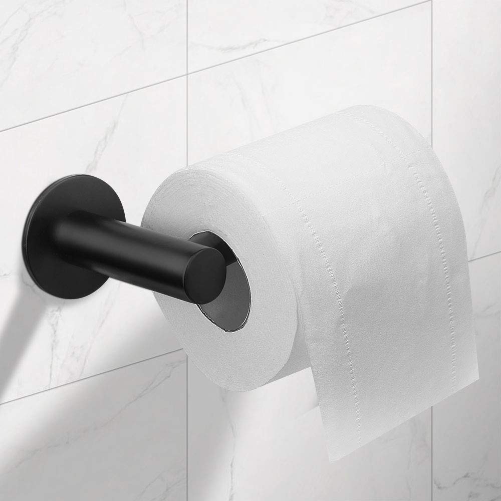 Toilet Paper Holder Self Adhesive Black Bathroom Paper Roll Holder Roll Holder 304 3