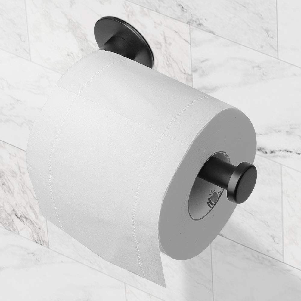 Toilet Paper Holder Self Adhesive Black Bathroom Paper Roll Holder Roll Holder 304 5