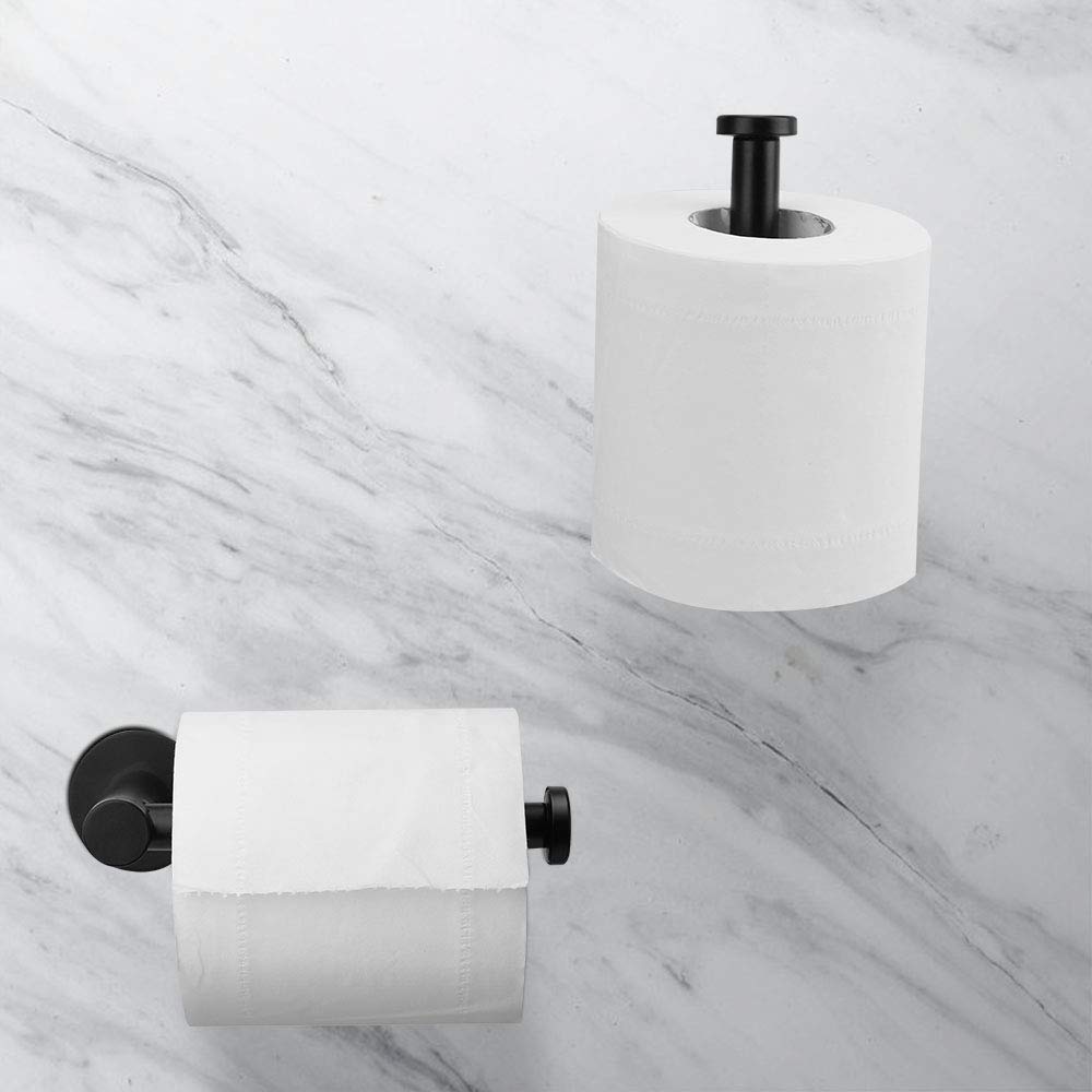 Toilet Paper Holder Self Adhesive Black Bathroom Paper Roll Holder Roll Holder 304 6