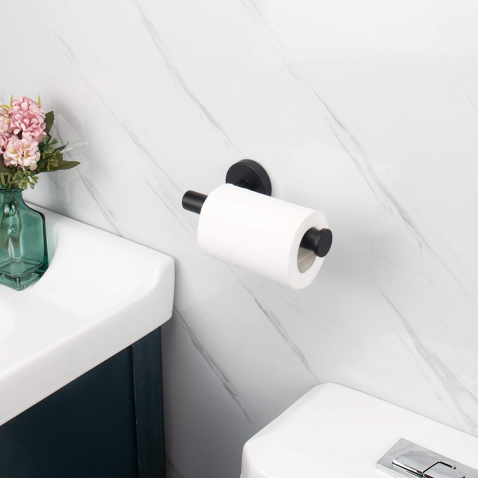 Toilet Paper Holder Black Wall Mount Bathroom Paper Roll Holder Roll Holder 304 6