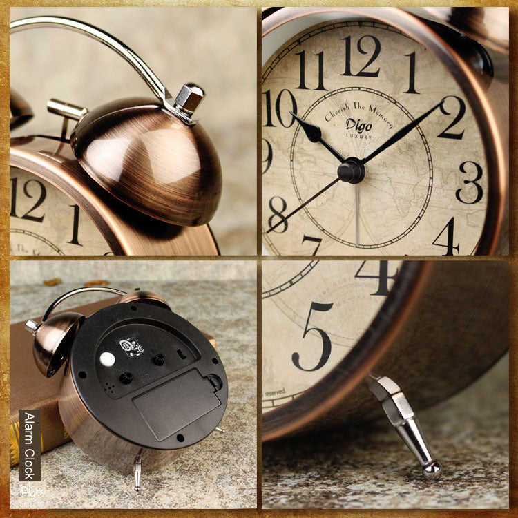 Dual Alarm Clock Twin Bell Alarm Clock, Bedroom Table Desk Alarm Clock Backlight 4