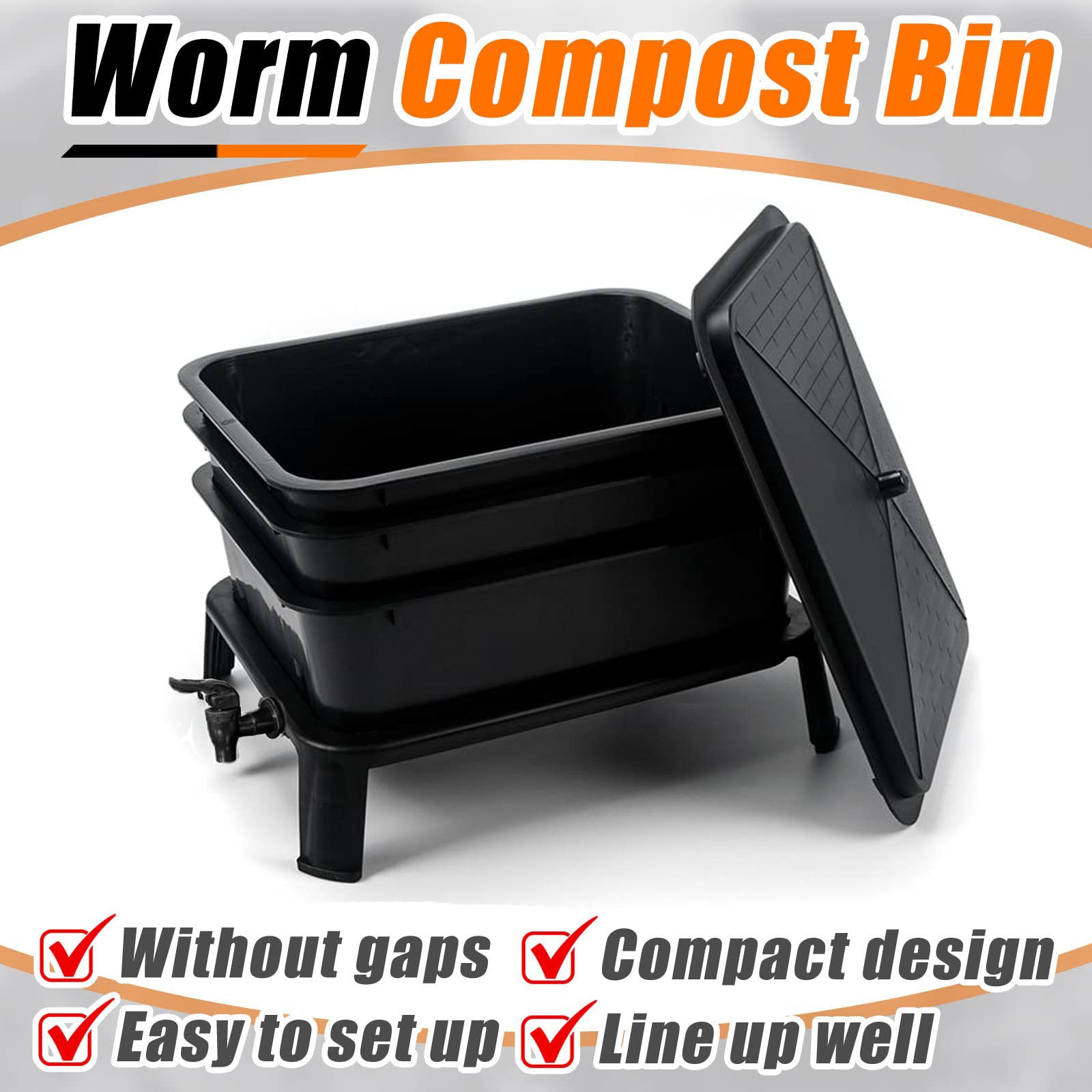 Worm Farm Factory worm wee Composter 30L 4 Trays Compost Bin Worm Farm Composting System 3