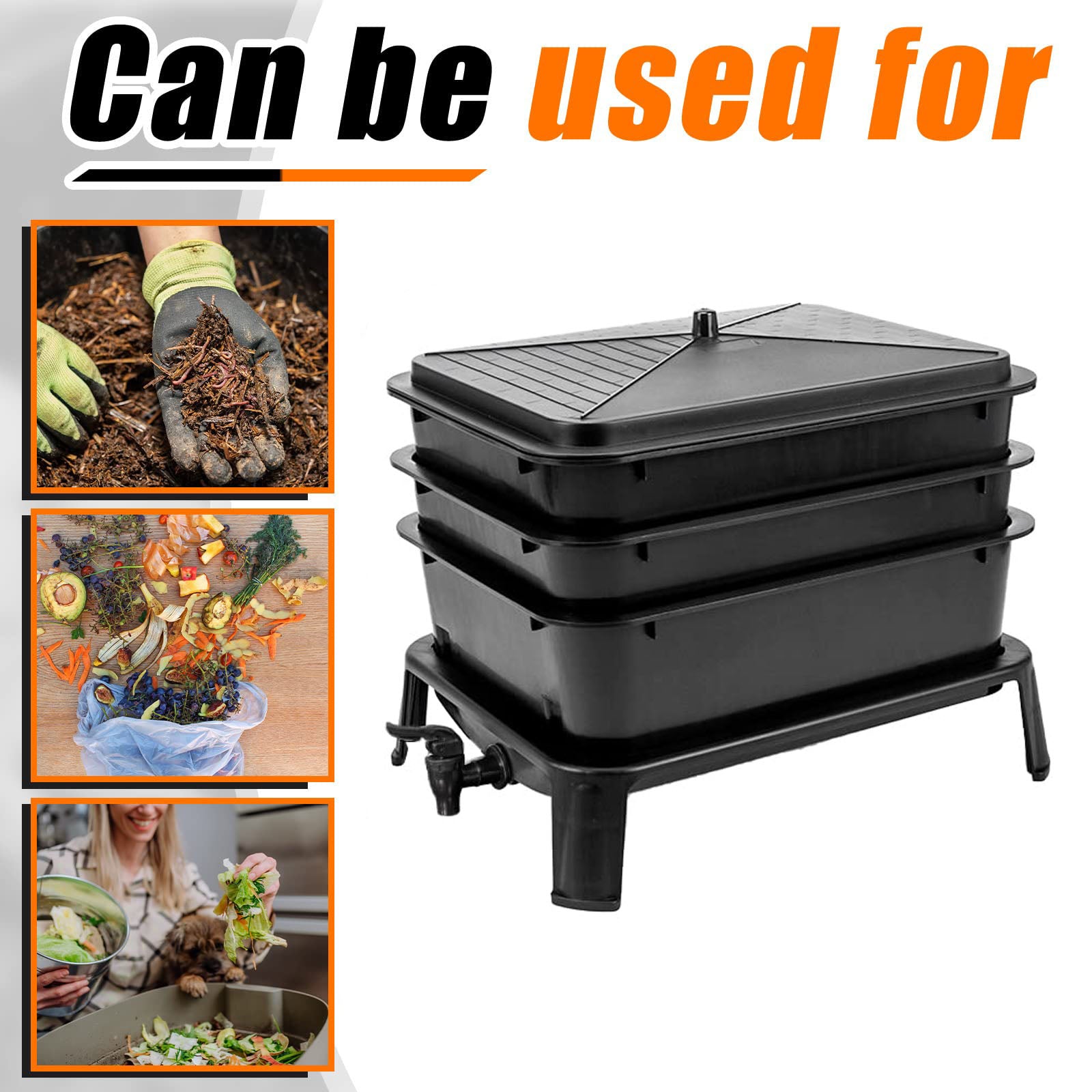 Worm Farm Factory worm wee Composter 30L 4 Trays Compost Bin Worm Farm Composting System 6