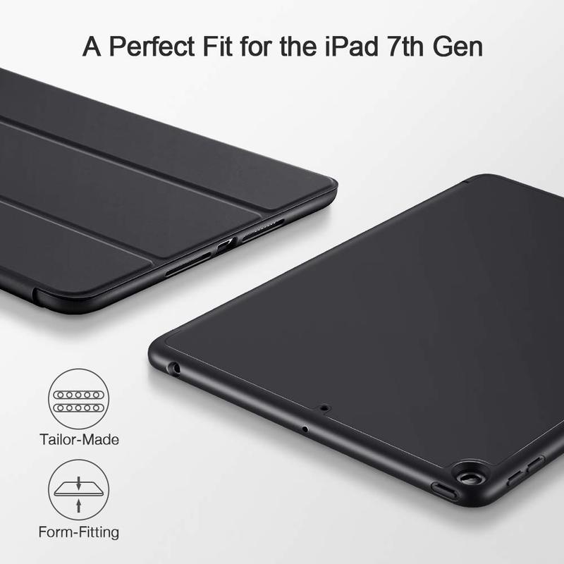 IPad 10.2 2019 7th Pencil Holder Slim Smart TPU Soft Edge Case Black 4