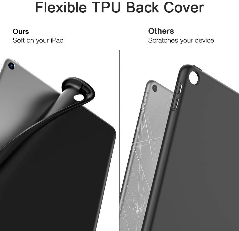 IPad 10.2 2019 7th Pencil Holder Slim Smart TPU Soft Edge Case Black 5