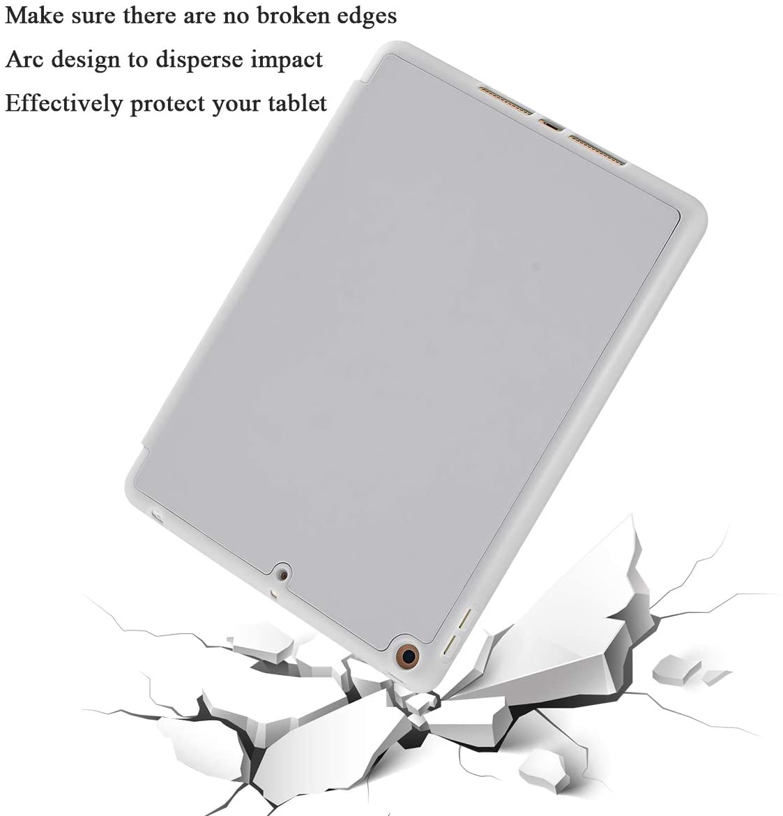 IPad 10.2 2019 7th Pencil Holder Slim Smart TPU Soft Case Grey 4