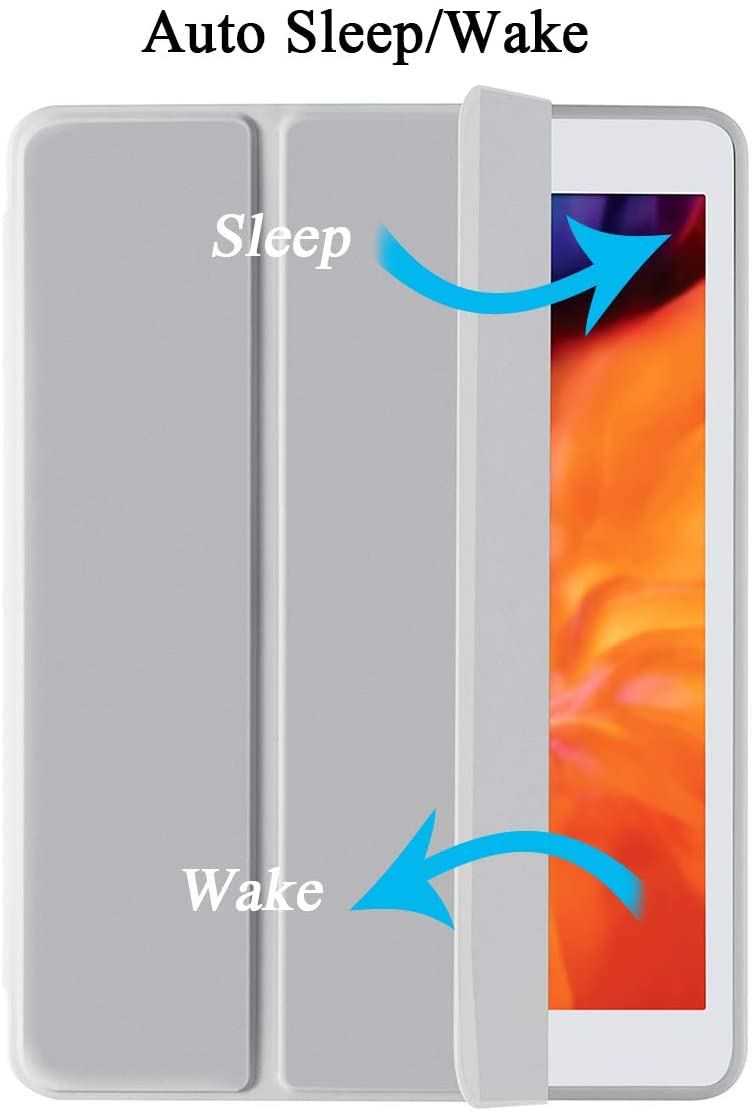 IPad 10.2 2019 7th Pencil Holder Slim Smart TPU Soft Case Grey 5