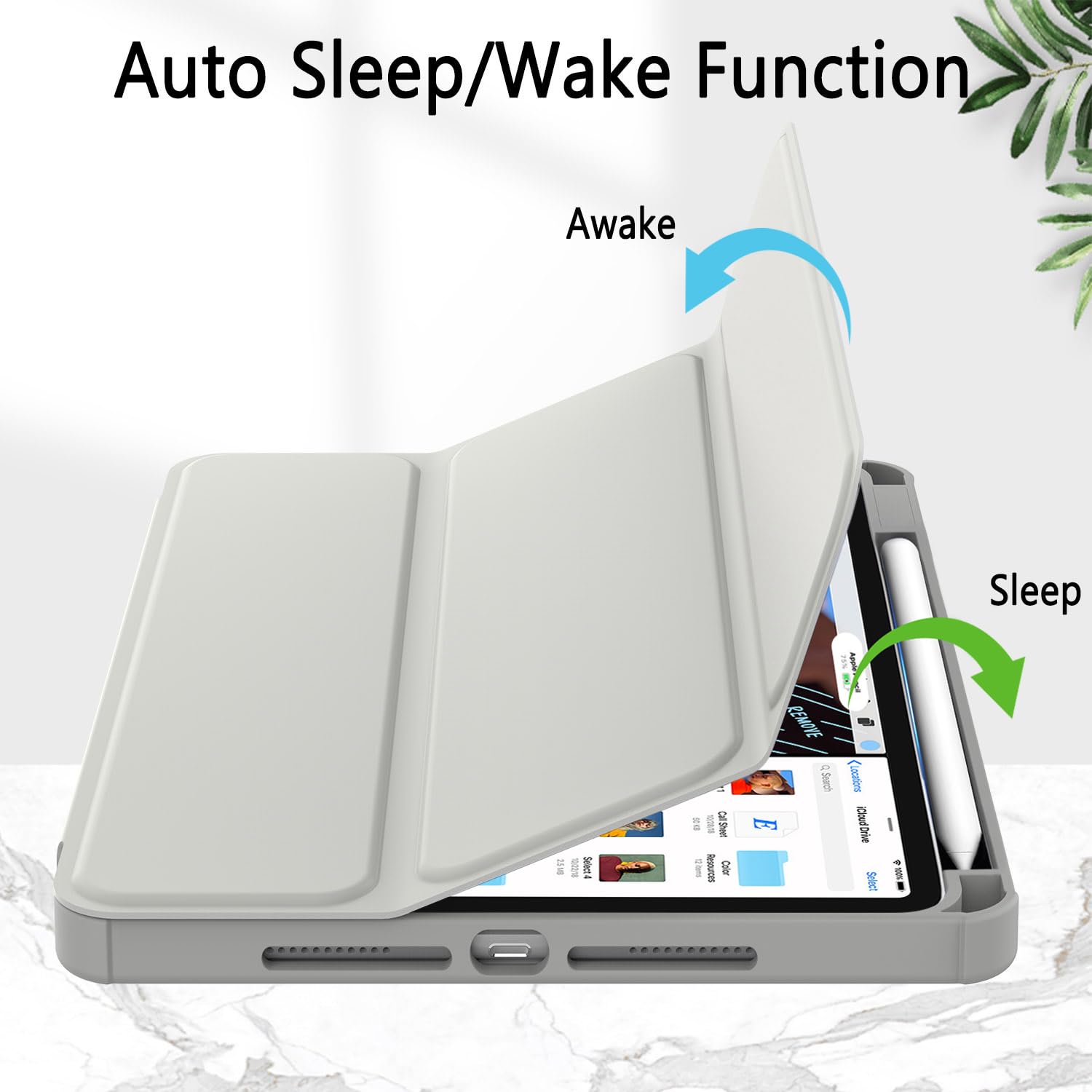 iPad Pro 11 Inch 2020-2022 Soft Tpu Smart Premium Case Auto Sleep Wake Stand Clear Cover Pencil holder Grey 5