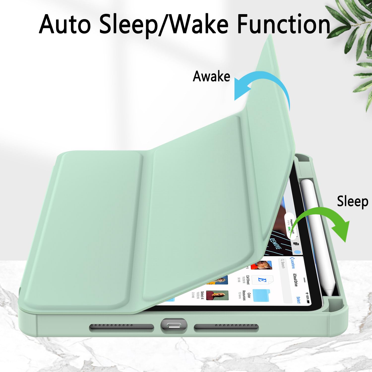 iPad Pro 11 Inch 2020-2022 Soft Tpu Smart Premium Case Auto Sleep Wake Stand Clear Cover Pencil holder Green 4
