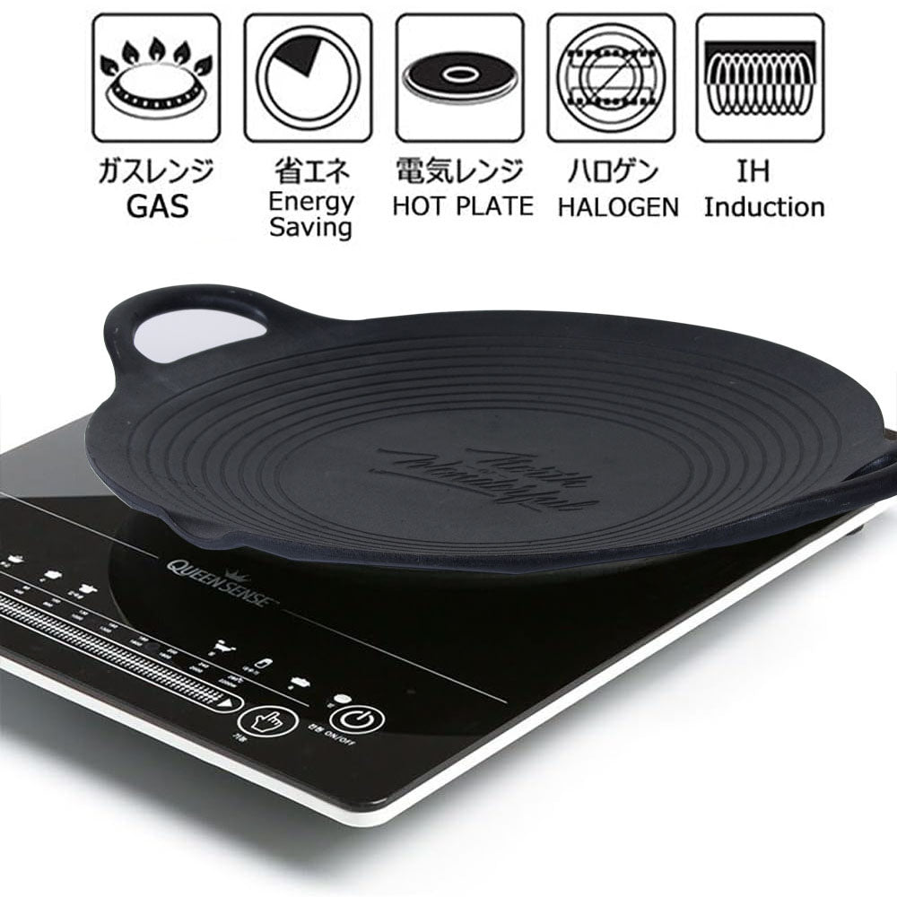 Cast Iron 36cm Korean Japanese BBQ Barbecue Grill Pan Plate Round Griddle Plate Indoor outdoor 3
