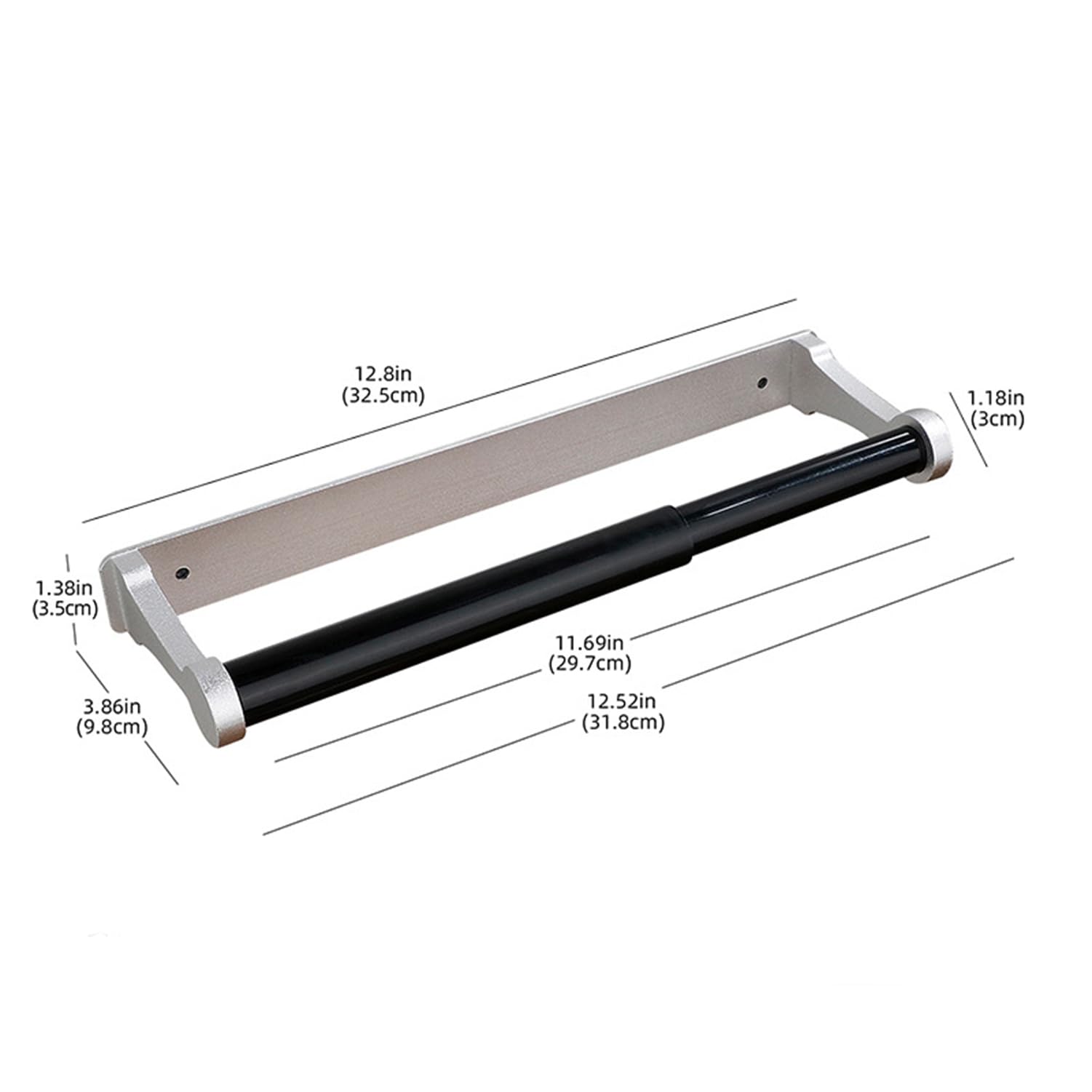 Kitchen Paper Holder Under Cabinet Screw Wall Mount Adhesive Paper Towel Holder Rectangle Silver 4