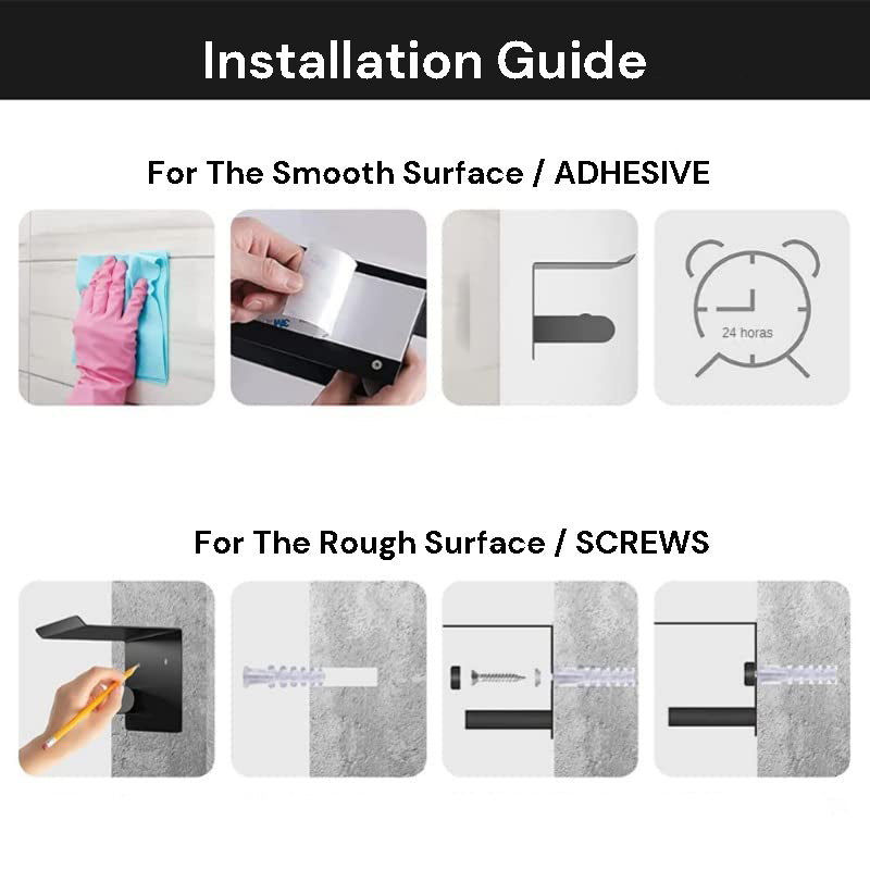 Kitchen Paper Holder Under Cabinet Screw Wall Mount Adhesive Paper Towel Holder Rectangle Silver 9