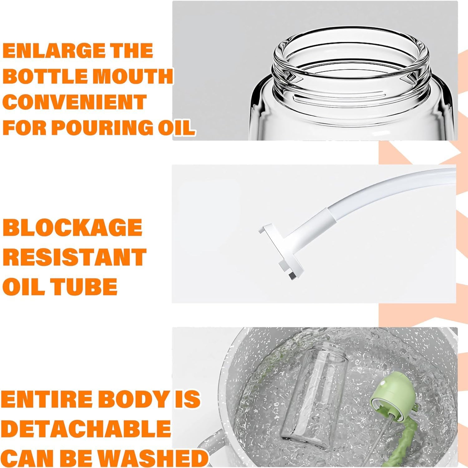 600ml 2 in 1 Glass Oil Sprayer Dispenser Kitchen Sprayz Cooking Baking Oil Bottle BBQ Spray Green 4