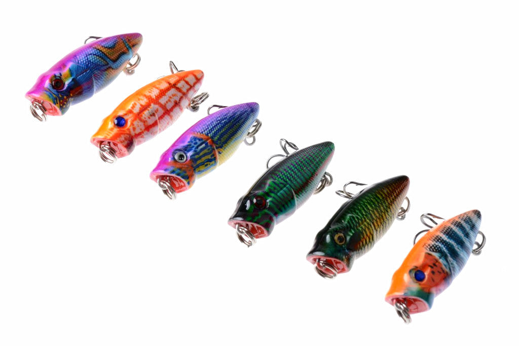 6X 3.5cm Popper Poppers Fishing Lure Lures Surface Tackle Fresh Saltwater 3