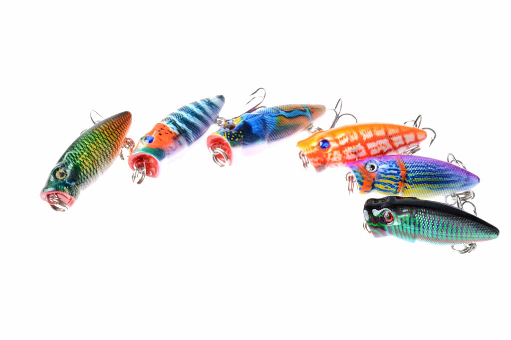 6X 3.5cm Popper Poppers Fishing Lure Lures Surface Tackle Fresh Saltwater 4