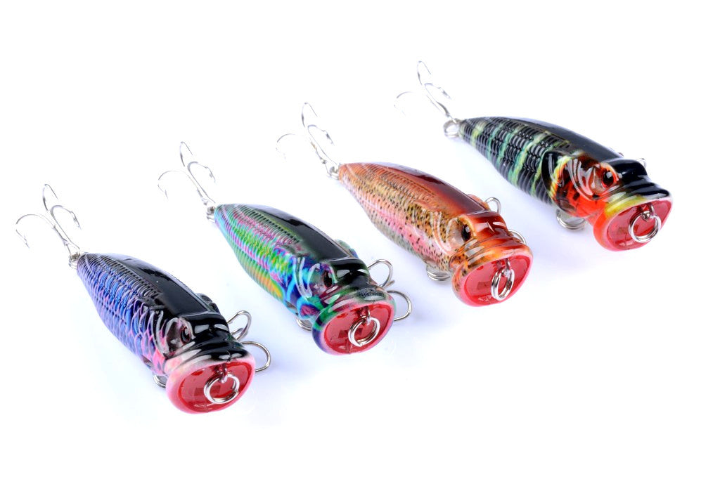 4X 6.5cm Popper Poppers Fishing Lure Lures Surface Tackle Fresh Saltwater 5