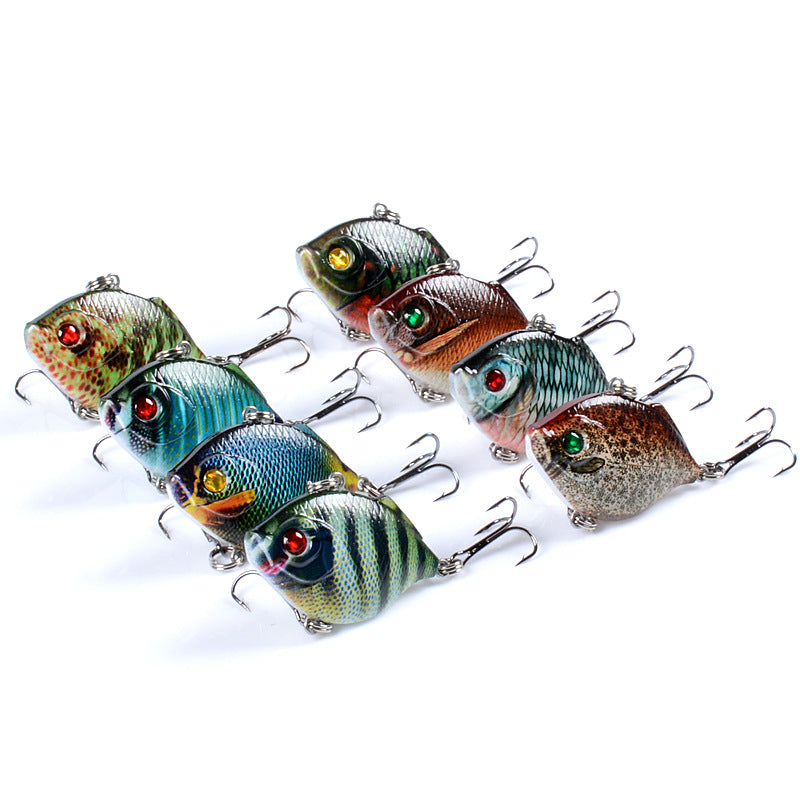8x Popper Poppers 4.5cm Fishing Lure Lures Surface Tackle Fresh Saltwater 5