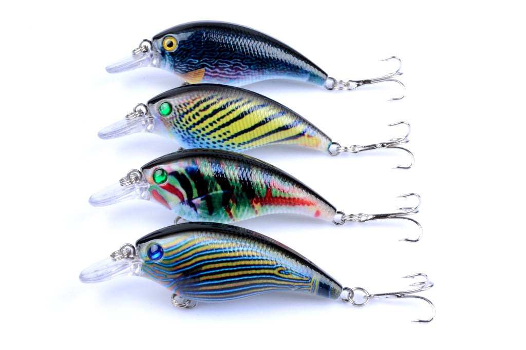 4x 7.5cm Popper Crank Bait Fishing Lure Lures Surface Tackle Saltwater 4