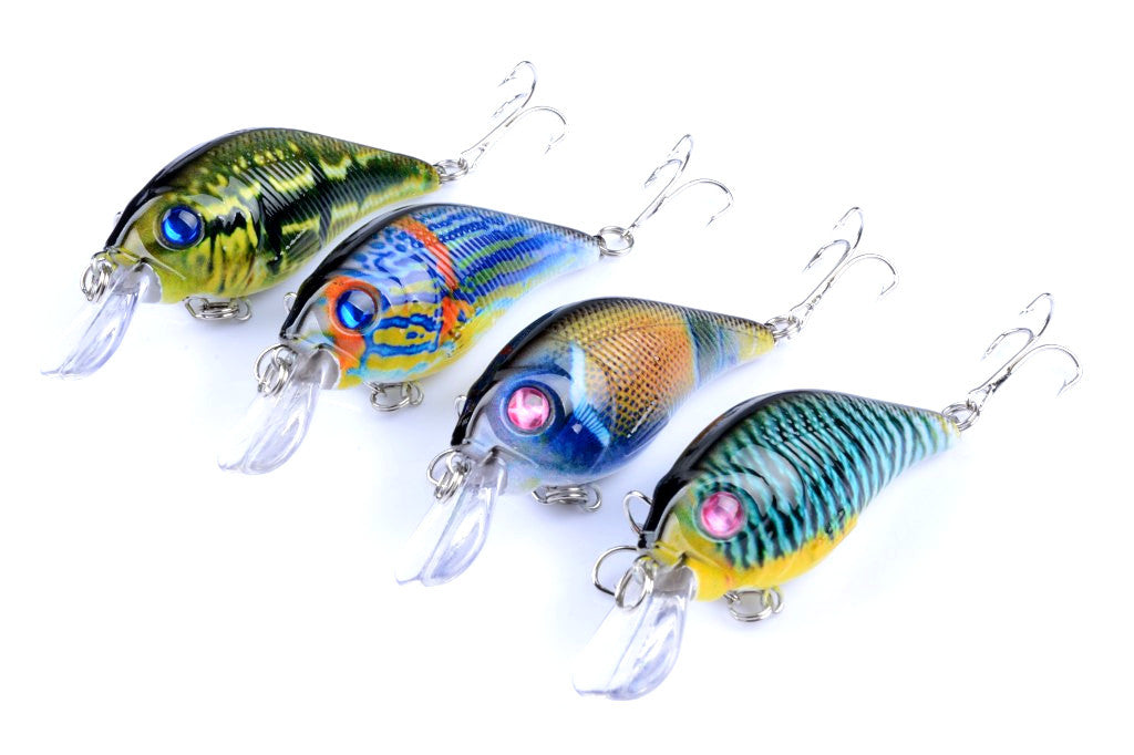 4x 7.5cm Popper Crank Bait Fishing Lure Lures Surface Tackle Saltwater 3