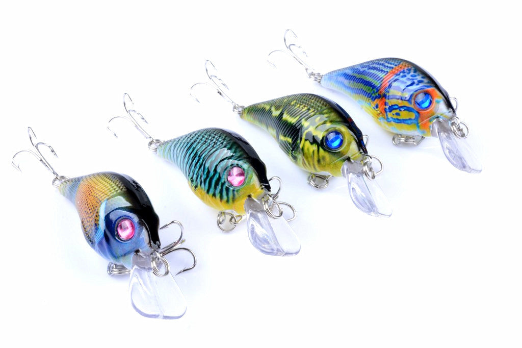 4x 7.5cm Popper Crank Bait Fishing Lure Lures Surface Tackle Saltwater 4