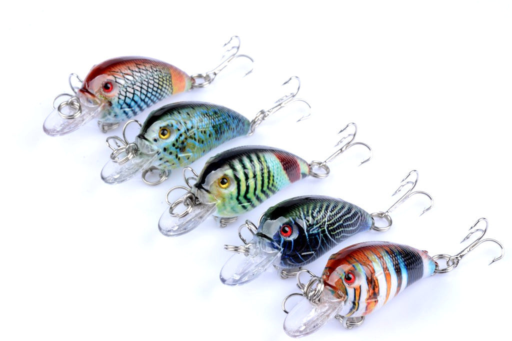 5x 4.5cm Popper Crank Bait Fishing Lure Lures Surface Tackle Saltwater 3