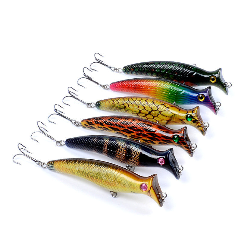 6x Popper Poppers 12.4cm Fishing Lure Lures Surface Tackle Fresh Saltwater 4