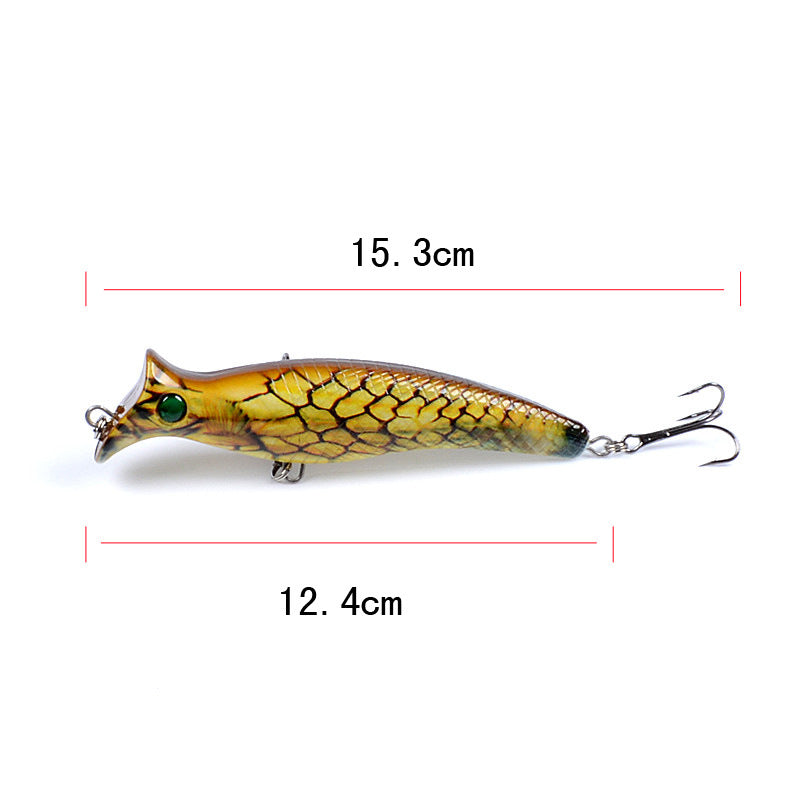 6x Popper Poppers 12.4cm Fishing Lure Lures Surface Tackle Fresh Saltwater 7