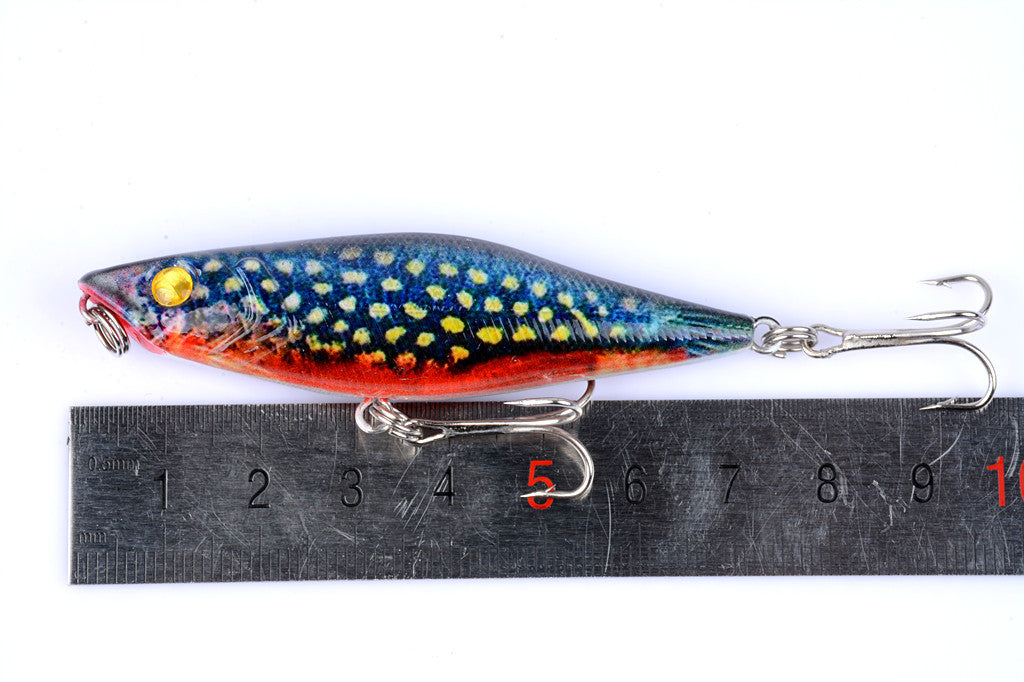 5X 7.5cm Popper Poppers Fishing Lure Lures Surface Tackle Fresh Saltwater 10