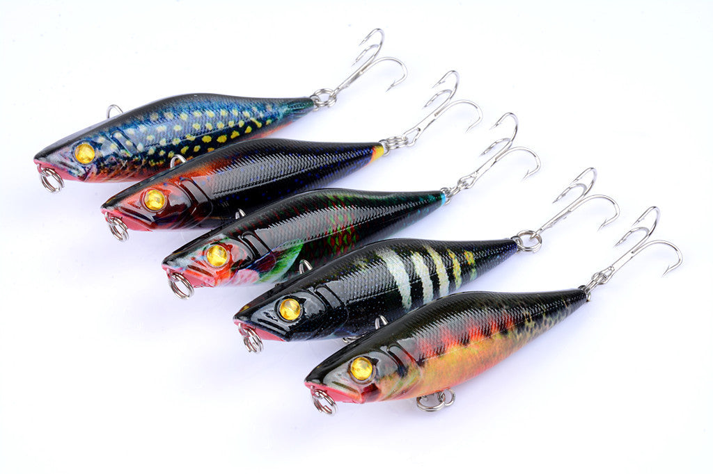 5X 7.5cm Popper Poppers Fishing Lure Lures Surface Tackle Fresh Saltwater 4
