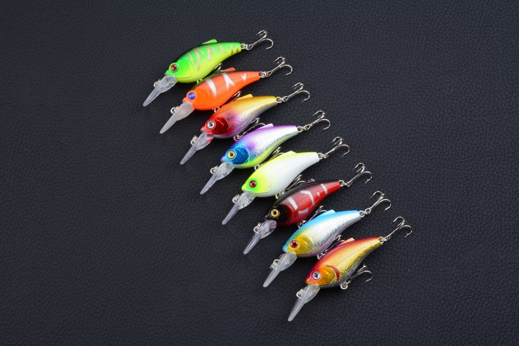 8x 7.5cm Popper Crank Bait Fishing Lure Lures Surface Tackle Saltwater 10
